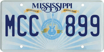 MS license plate MCC899