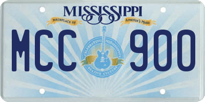 MS license plate MCC900