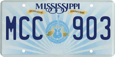 MS license plate MCC903