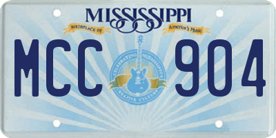 MS license plate MCC904
