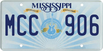MS license plate MCC906