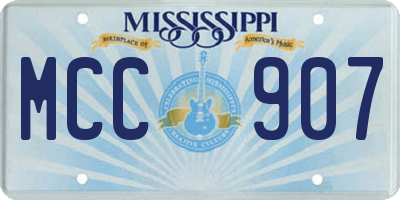 MS license plate MCC907
