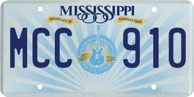 MS license plate MCC910