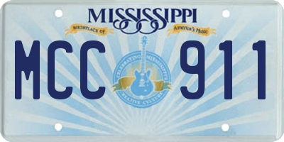 MS license plate MCC911