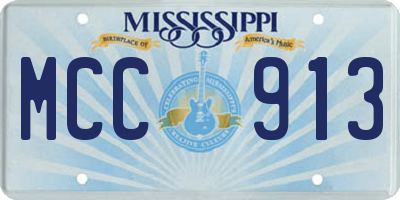 MS license plate MCC913