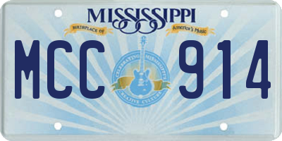 MS license plate MCC914