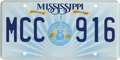 MS license plate MCC916