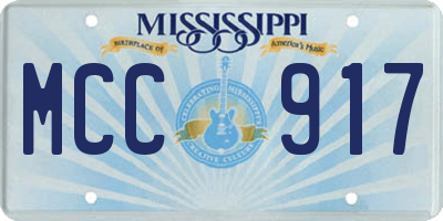 MS license plate MCC917