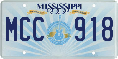 MS license plate MCC918