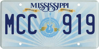 MS license plate MCC919