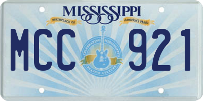 MS license plate MCC921