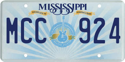MS license plate MCC924