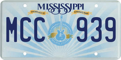 MS license plate MCC939