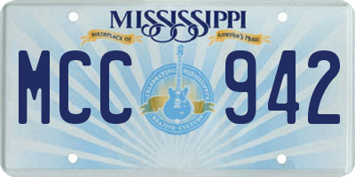 MS license plate MCC942