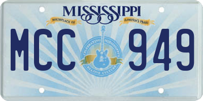 MS license plate MCC949