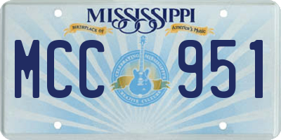 MS license plate MCC951