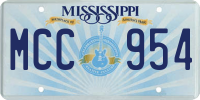 MS license plate MCC954