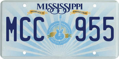 MS license plate MCC955