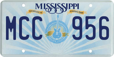 MS license plate MCC956