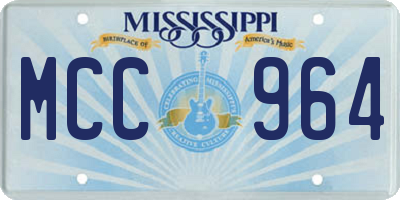 MS license plate MCC964