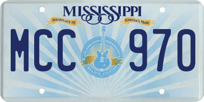 MS license plate MCC970