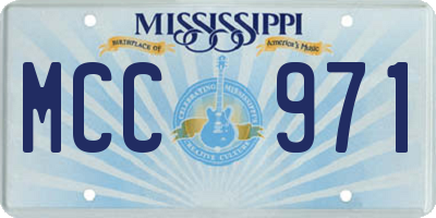 MS license plate MCC971
