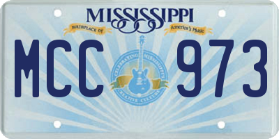 MS license plate MCC973