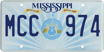 MS license plate MCC974