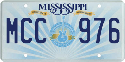 MS license plate MCC976