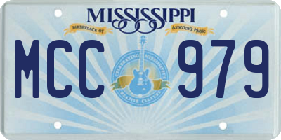 MS license plate MCC979