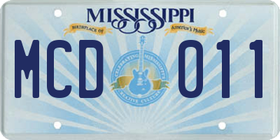 MS license plate MCD011