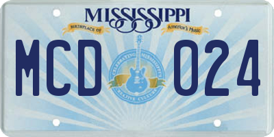 MS license plate MCD024
