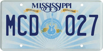 MS license plate MCD027
