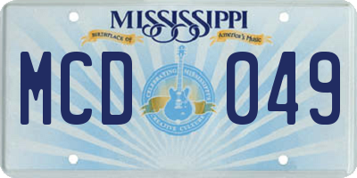 MS license plate MCD049