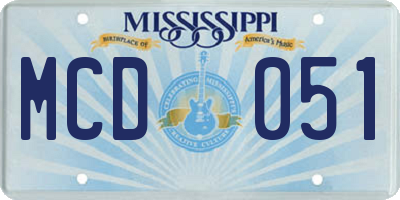 MS license plate MCD051