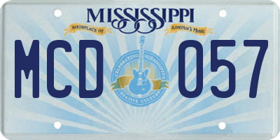 MS license plate MCD057