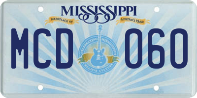 MS license plate MCD060