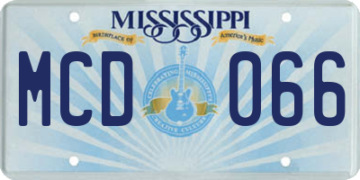 MS license plate MCD066