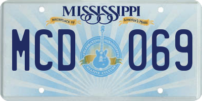 MS license plate MCD069