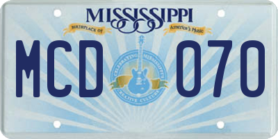 MS license plate MCD070