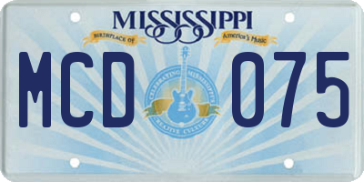 MS license plate MCD075