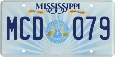 MS license plate MCD079