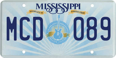 MS license plate MCD089