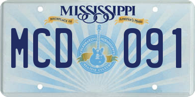 MS license plate MCD091