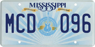 MS license plate MCD096