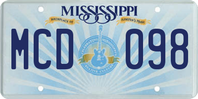 MS license plate MCD098