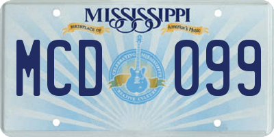 MS license plate MCD099