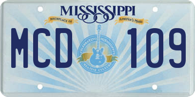 MS license plate MCD109