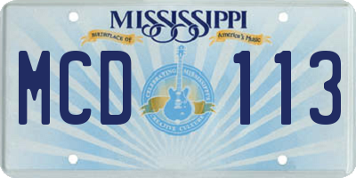 MS license plate MCD113