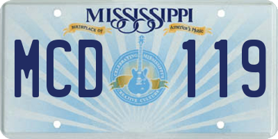 MS license plate MCD119